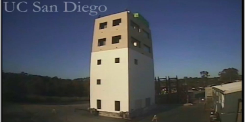 a tall concrete building used for structural testing